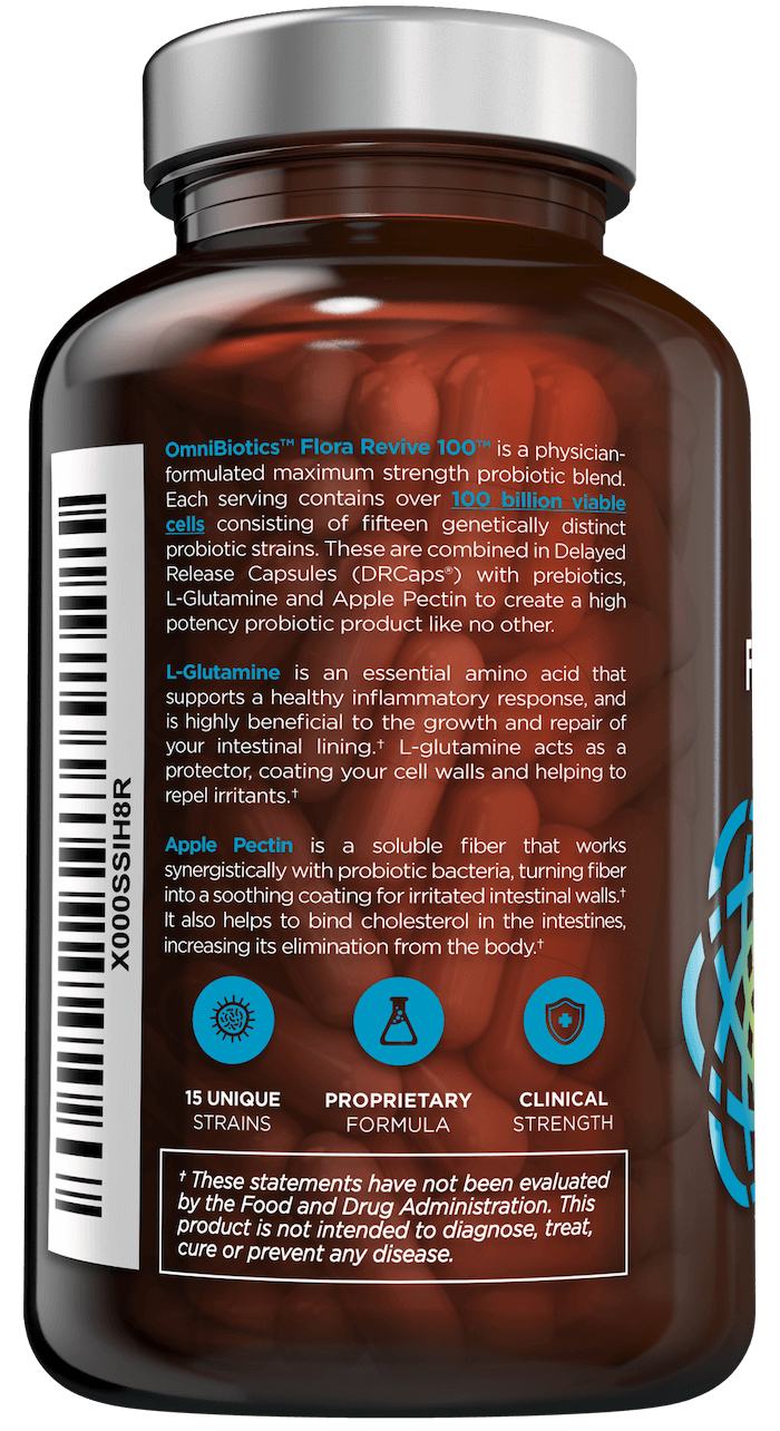 Probiotics advanced care supplement with 100 Billion CFU and 60 vegan capsules for digestive health by OmniBiotics