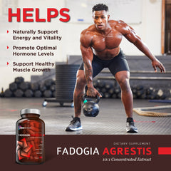 OmniBiotics Fadogia Agrestis Supplement 180 Vegan Capsules - 100% Standardized 10:1 Extract - Promotes Athletic Performance, Energy, Muscle Recovery & Growth - Natural Endurance Support