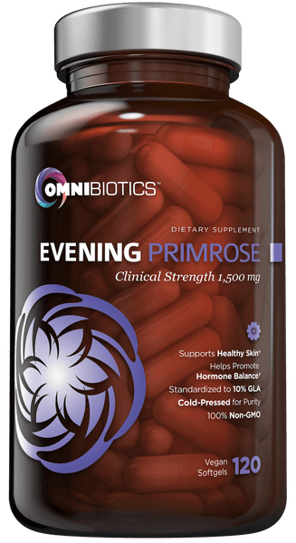 Organic evening primrose oil supplement with cold-pressed extract and 120 vegan capsules by OmniBiotics